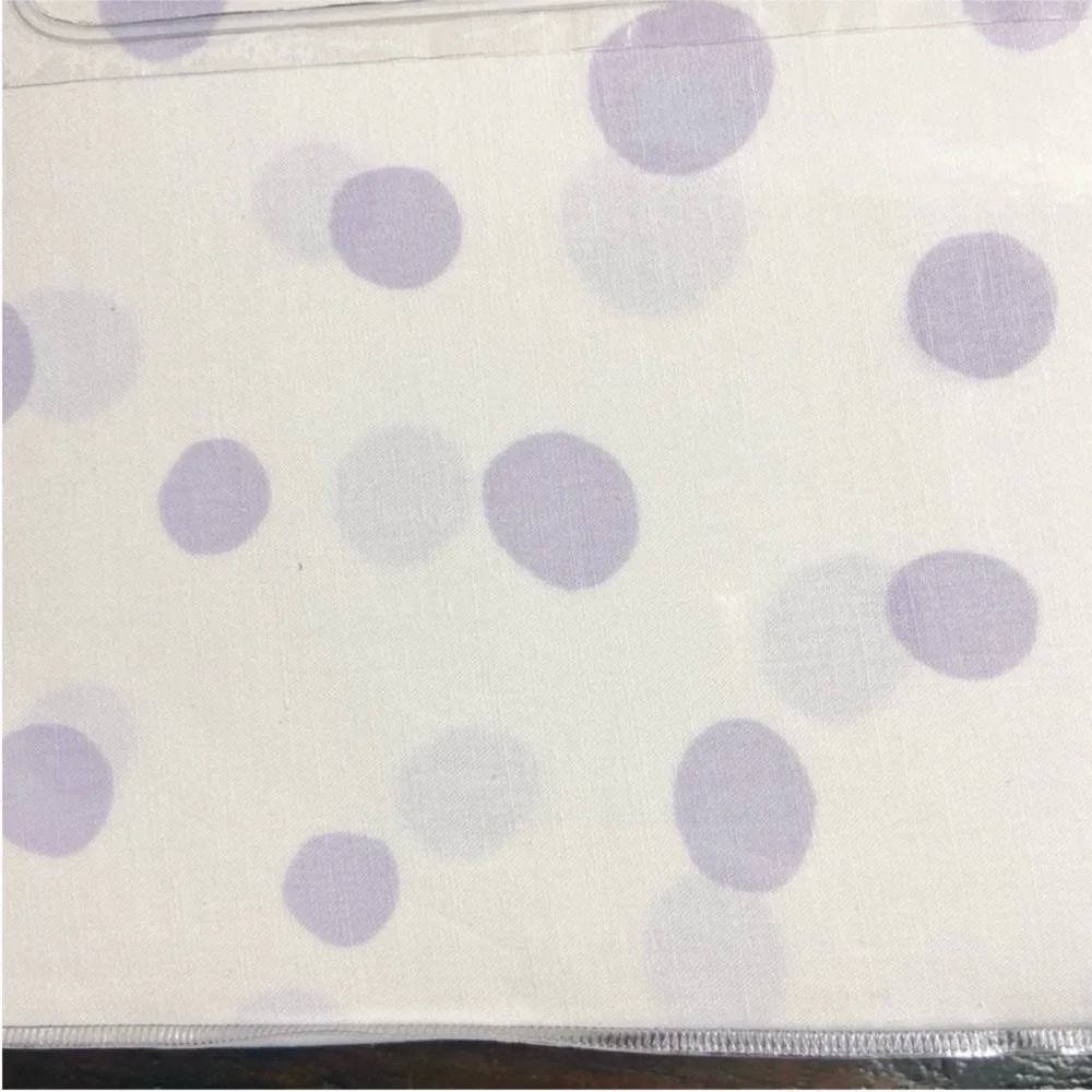 Pottery Barn Kids White Lavender Polka Dot Crib Fitted Sheet Organic Cotton NEW